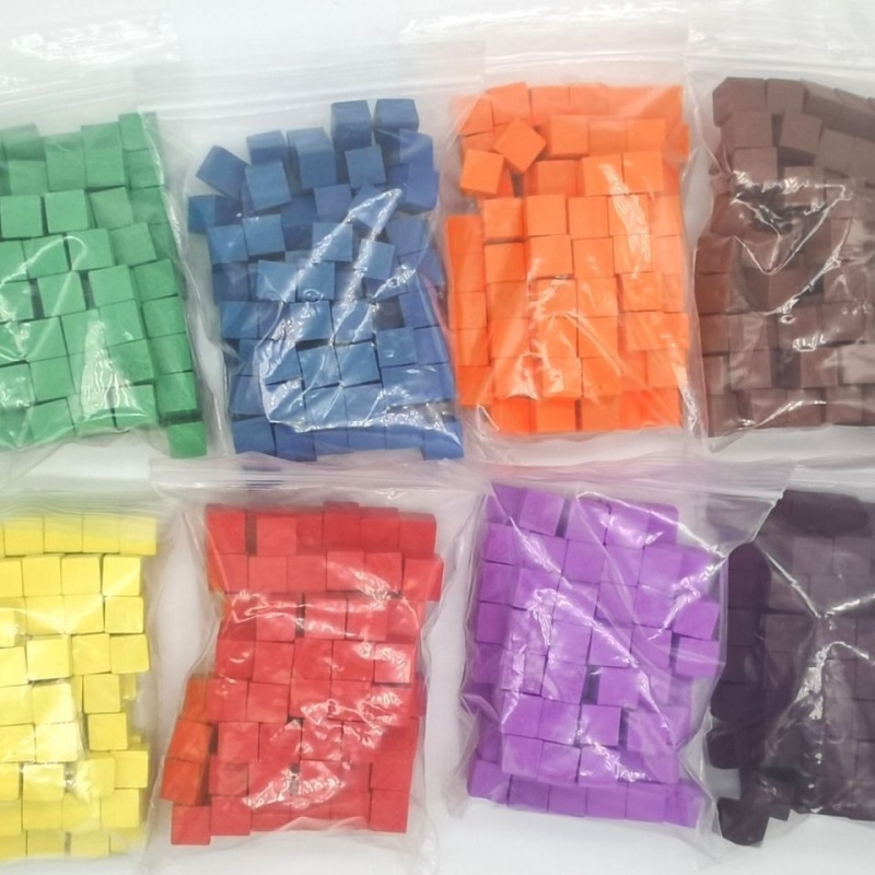 Board Game Sequence - 100Pcs/lots 10mm Wood Cubes Colorful Dice