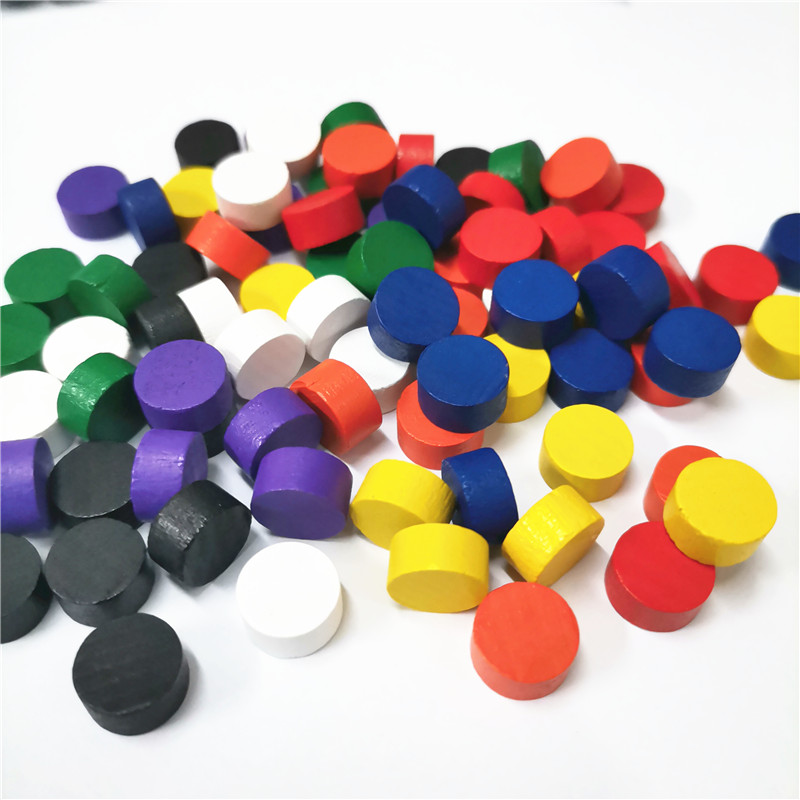 Board Game Sequence - 80Pcs 10*5MM Round circular Pawn Wooden