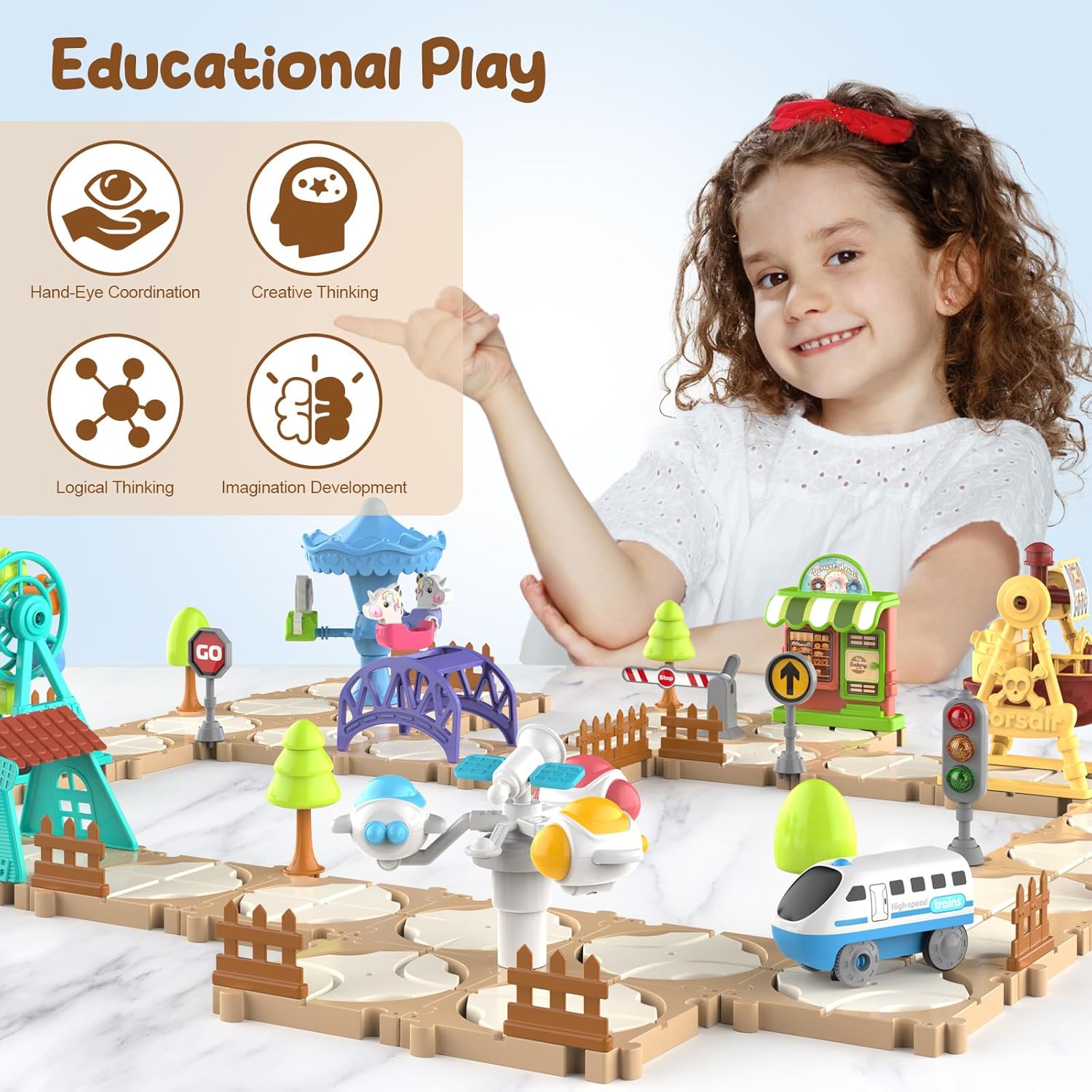 DIY Puzzle Track Car Set Assem - Board Game Diy ulasan dan harga