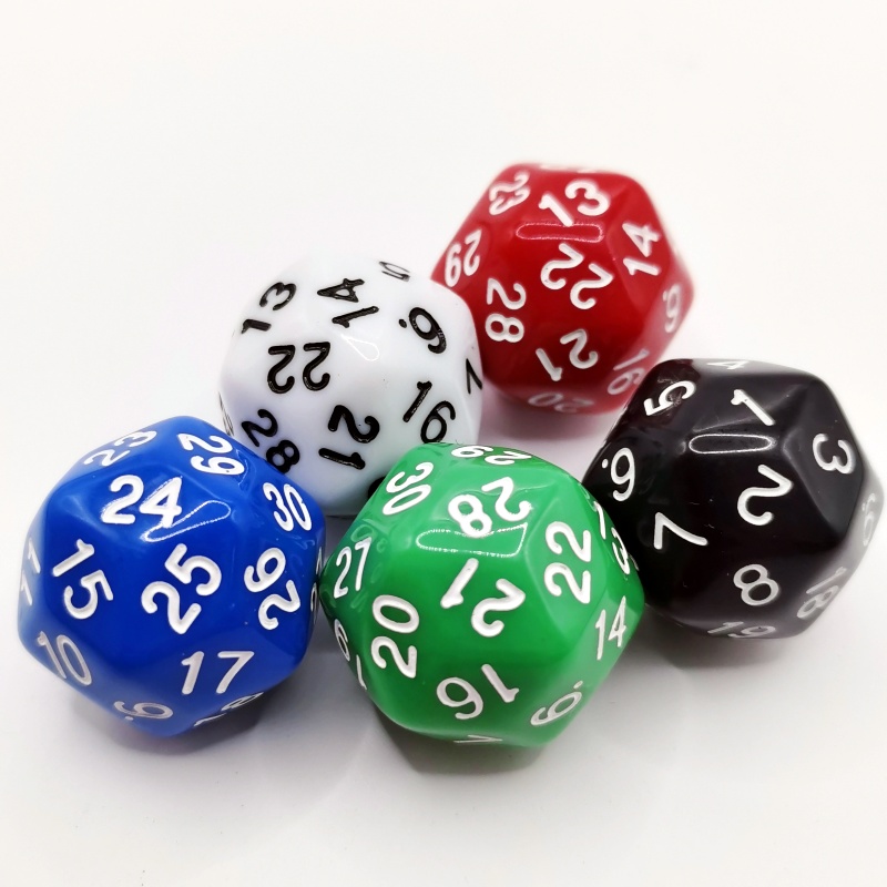 5pcs Cube 30 Sides D30 dungeon - Board Game Yahtzee ulasan dan harga