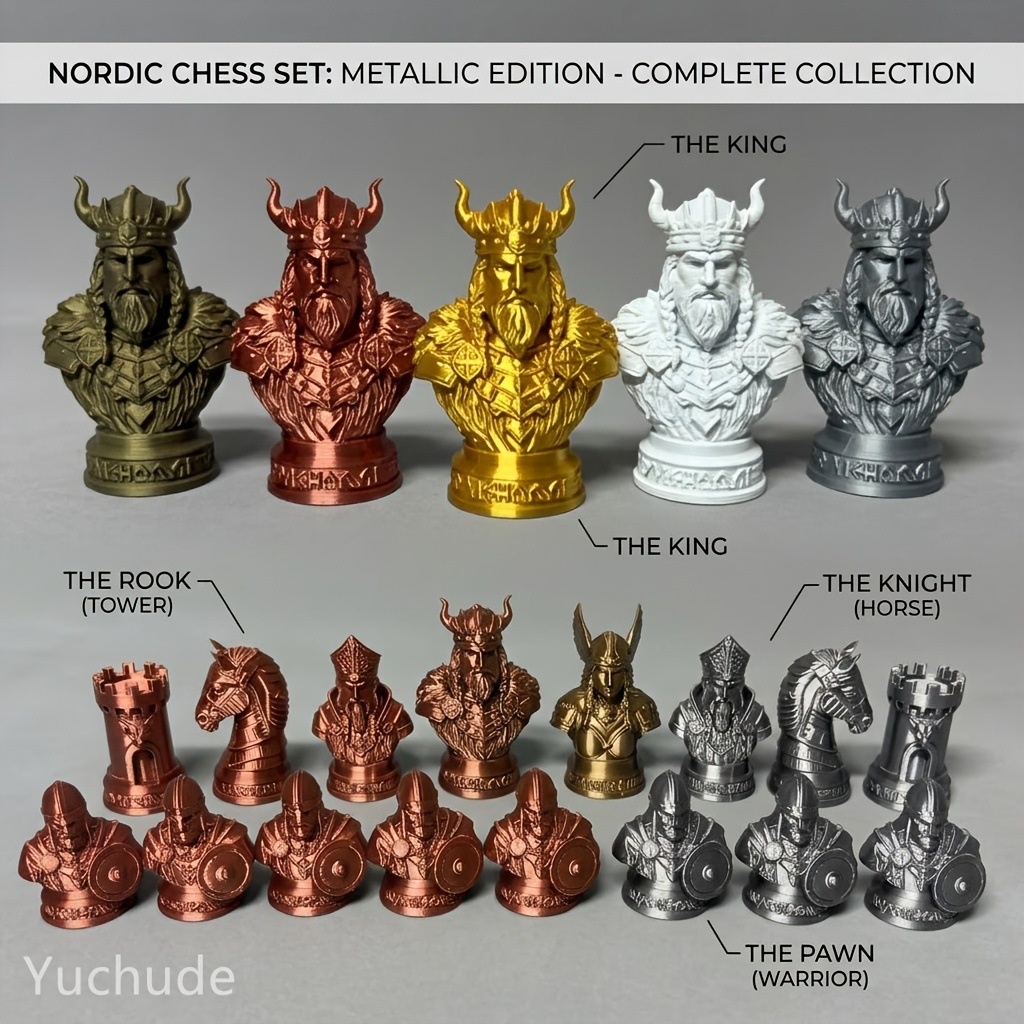 Viking Chess Pieces 3D Printed - Board Game Vikings ulasan dan harga