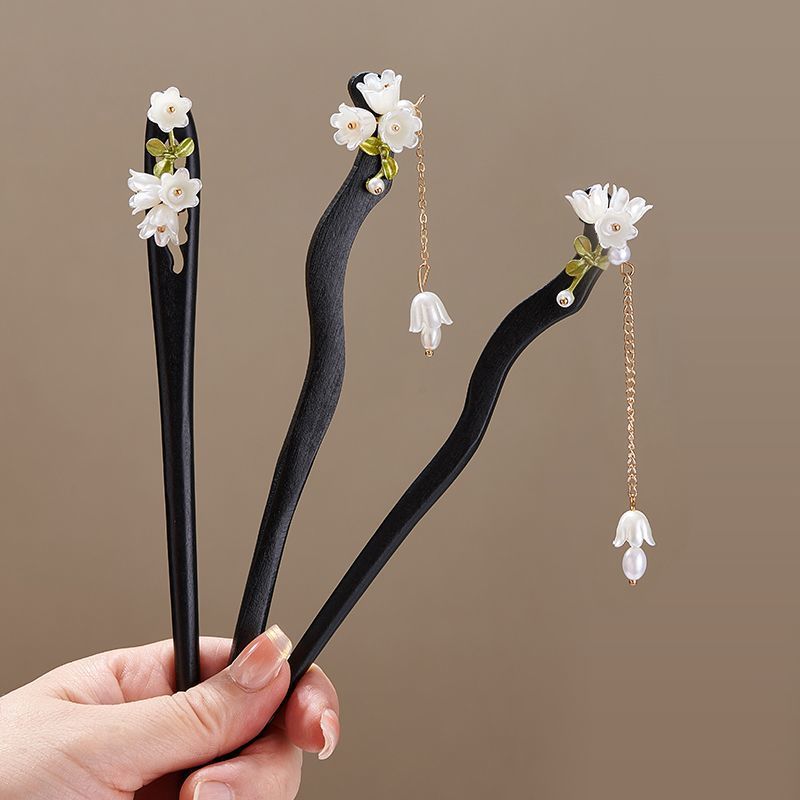 Wooden Flower Hairpin Vintage  - Board Game Go ulasan dan harga