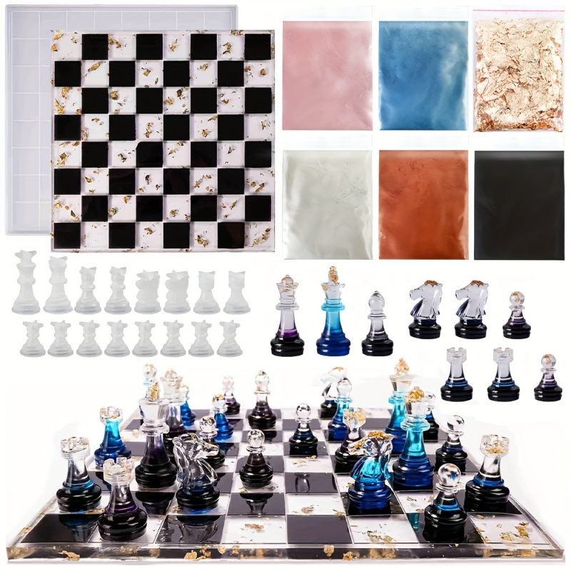 23pcs Chess Set with Silicone  - Board Game Diy ulasan dan harga