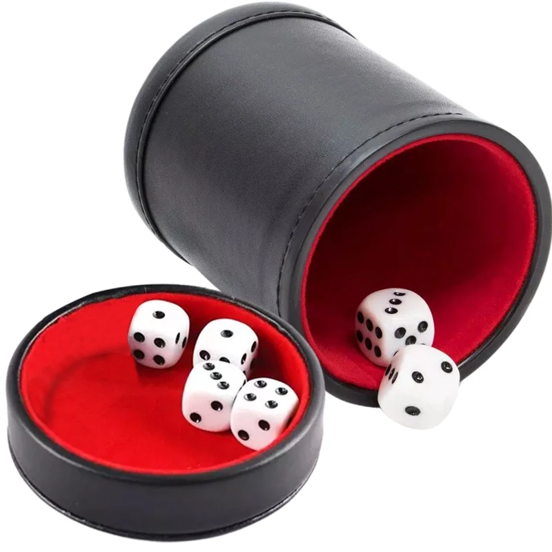 Leather Dice Cup With Lid Gree - Board Game Yahtzee ulasan dan harga