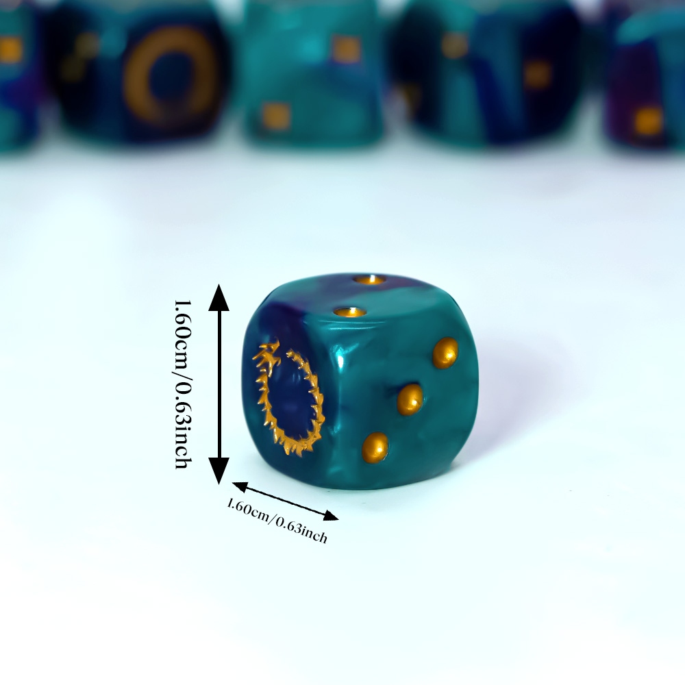 6Pcs Deep Sea Gold Flame D6 Di - Board Game Zone ulasan dan harga