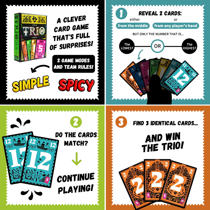 TRIO Strategic Card Board Game - Board Game Multiplayer ulasan dan harga