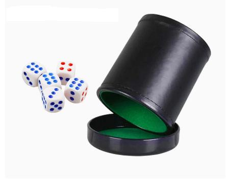 Leather Dice Cup with Lid Gree - Board Game Yahtzee ulasan dan harga