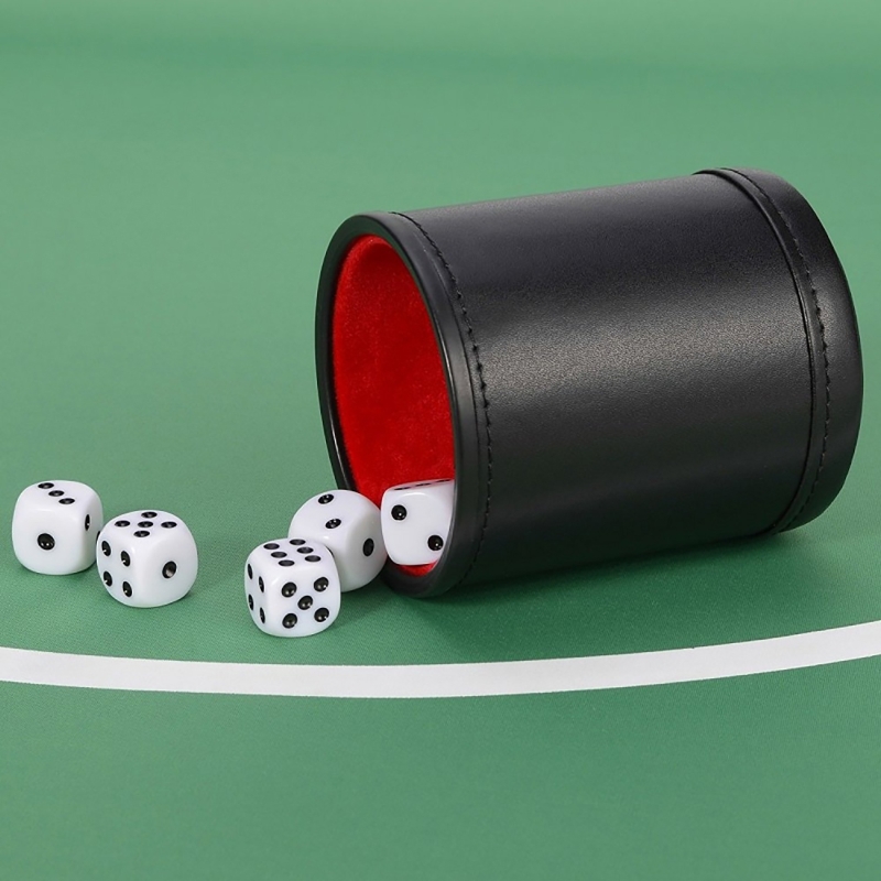 Leather Dice Cup Silent  Shaki - Board Game Yahtzee ulasan dan harga